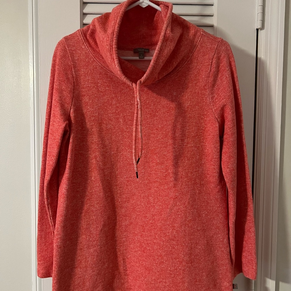 Talbots Coral Sweatshirt with Cowl Neck
